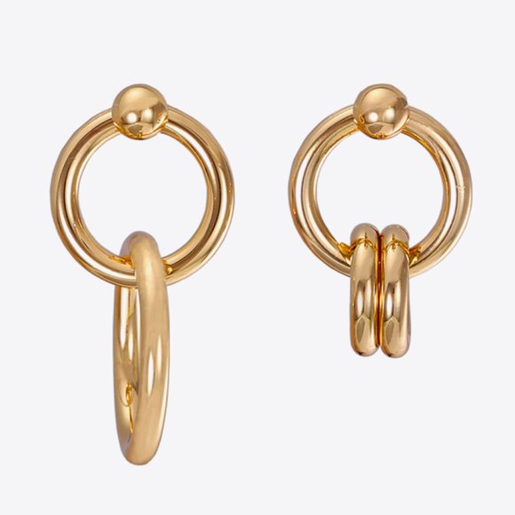 18K Gold Plated Hoop Earrings For Women - Picture 1 of 3